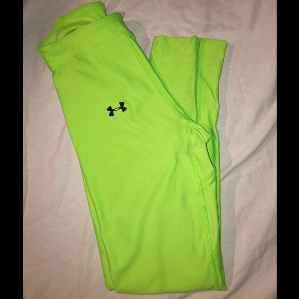 Neon Green Under Armour Compression Leggings Small